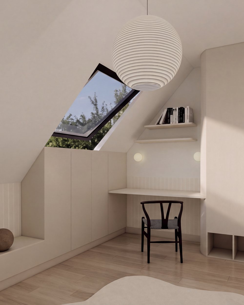 Chambre sous combles sur mesure, projet Pont-à-Celles